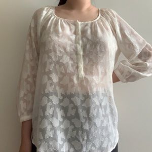 Sheer Floral Blouse